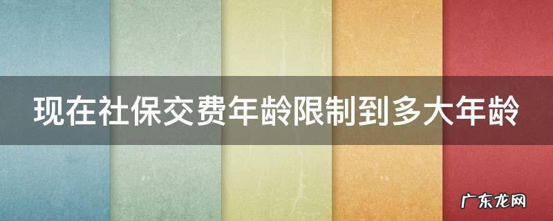 社保交费年龄限制是多少 现在社保交费年龄限制到多大年龄