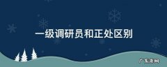 一级调研员和正处的区别 一级调研员和正处区别