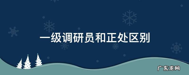 一级调研员和正处的区别 一级调研员和正处区别