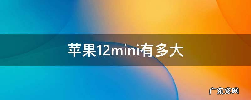 苹果12mini有多大内存 苹果12mini有多大