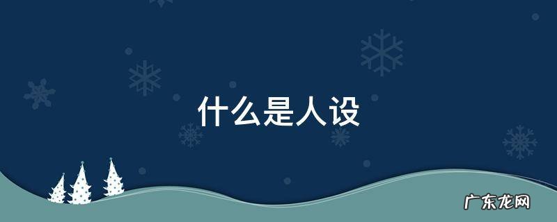 什么是人设 什么是人设标准回答