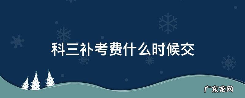 科三补考费要在多少天交上 科三补考费什么时候交