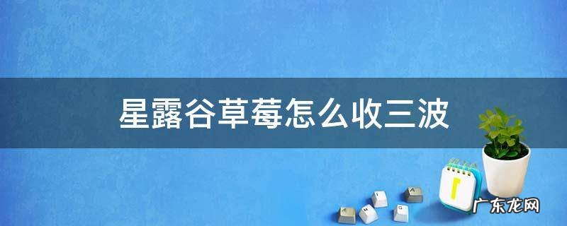 星露谷物语草莓怎么收三波 星露谷草莓怎么收三波