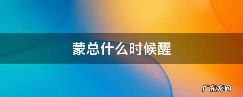 蒙总什么时候醒 蒙总什么时候醒第几集