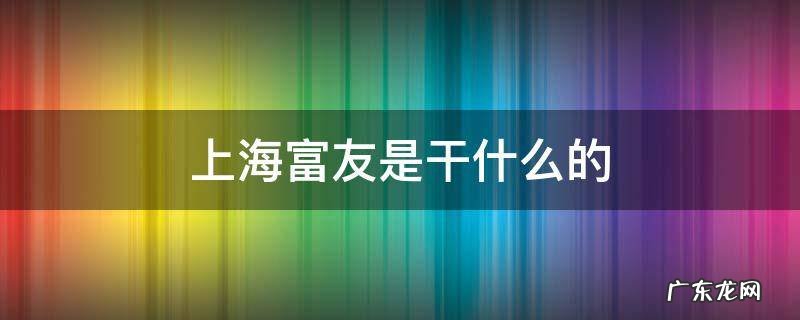 上海富友是干嘛的 上海富友是干什么的