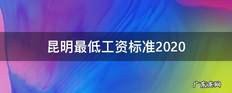 昆明最低工资标准2020 昆明最低工资标准2021年