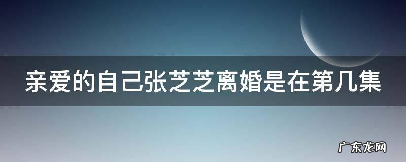 亲爱的自己张芝芝离婚是在第几集出现的 亲爱的自己张芝芝离婚是在第几集