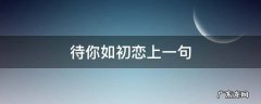 待你如初恋上一句同意句 待你如初恋上一句