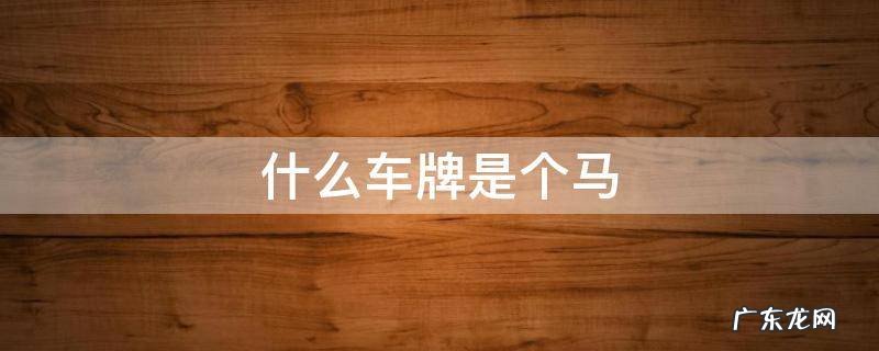 什么车牌是个马 一个马的标志是什么车牌