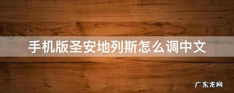 手机版圣安地列斯怎么调中文版 手机版圣安地列斯怎么调中文