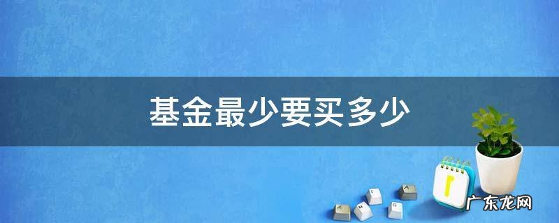 基金最少要买多少 基金最少要买多少股票