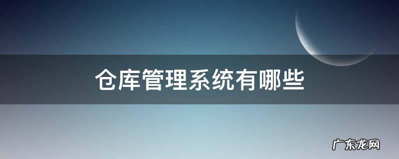 仓库管理系统有哪些 仓库管理系统有哪些?