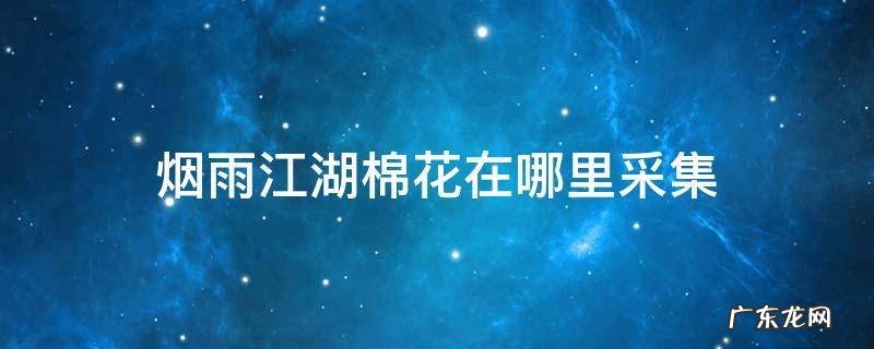 烟雨江湖棉花在哪里采集 烟雨江湖蚕丝在哪里采集