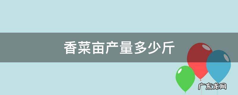 香菜每亩产量 香菜亩产量多少斤