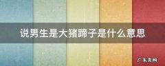 说男生大猪蹄子啥意思 说男生是大猪蹄子是什么意思