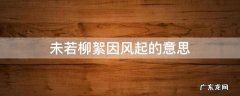 未若柳絮因风起的因字的意思 未若柳絮因风起的意思