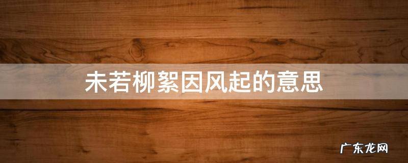 未若柳絮因风起的因字的意思 未若柳絮因风起的意思