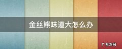 金丝熊味道大怎么办
