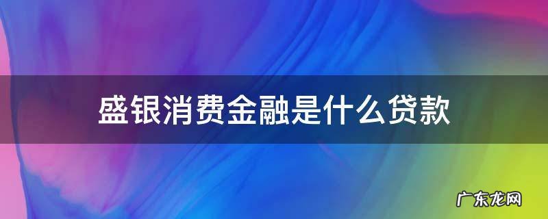 盛银消费金融是什么贷款 盛银消费金融贷款产品居然有这么多!
