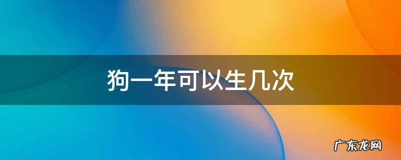 狗一年可以生几次 狗每一年能生多少次