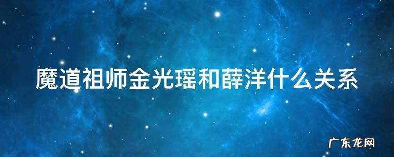 魔道祖师金光瑶和薛洋什么关系 魔道祖师金光瑶和薛洋什么关系呀