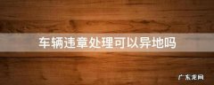 车辆违章处理可以异地吗 车辆违章能不能异地处理