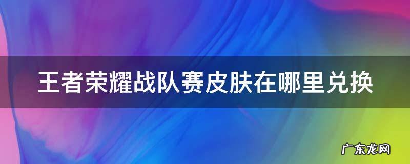 《王者荣耀》战队赛皮肤兑换方法介绍 王者荣耀战队赛皮肤在哪里兑换