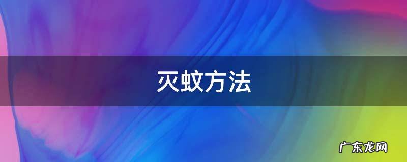 灭蚊方法 排名第一的灭蚊方法