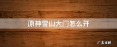原神雪山大门怎么开 原神雪山上的门怎么开