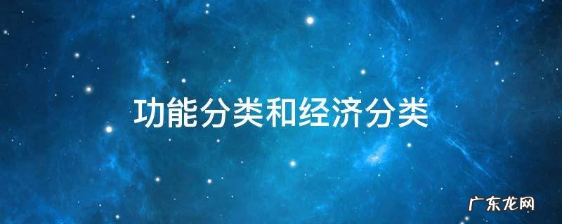 功能分类和经济分类 功能分类与经济分类