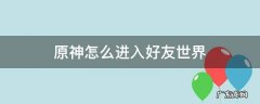 原神怎么进入好友世界 原神怎么进入好友世界?