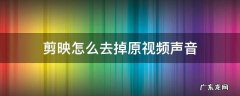剪映怎么去掉原视频声音 剪映怎么去掉原视频声音保留伴奏