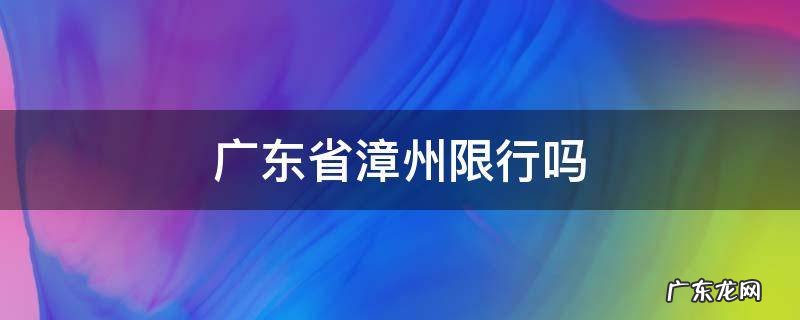 广东省漳州限行吗 福建漳州市限行吗