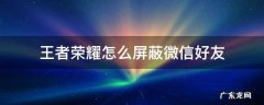 王者荣耀怎么屏蔽微信好友 王者荣耀怎么屏蔽微信好友列表里的人