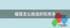 榴莲怎么挑选好吃肉多视频 榴莲怎么挑选好吃肉多