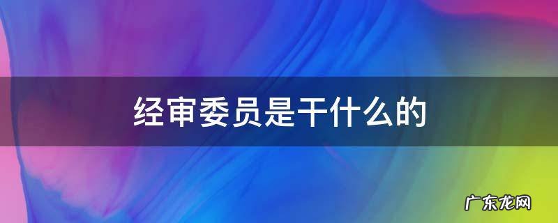 经审委员是干什么的 经审委员全称