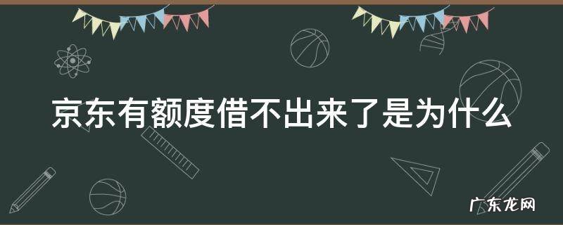 京东有额度,为啥借不出来 京东有额度借不出来了是为什么