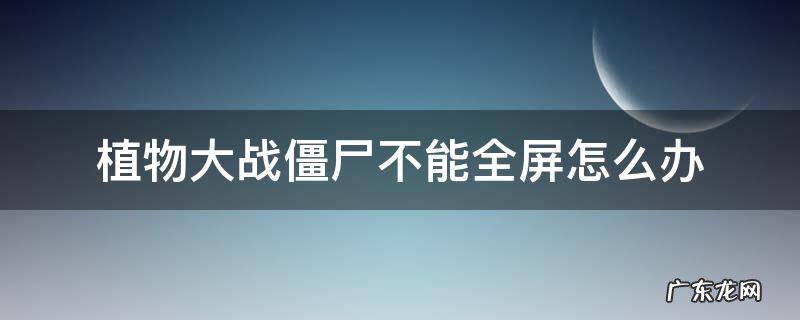 植物大战僵尸不能全屏怎么办 植物大战僵尸打开后不能全屏