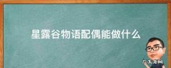 星露谷物语配偶能做什么 星露谷物语配偶房间搬到哪