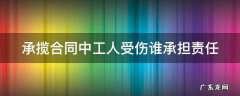 承揽合同中工人受伤谁承担责任民法典 承揽合同中工人受伤谁承担责任