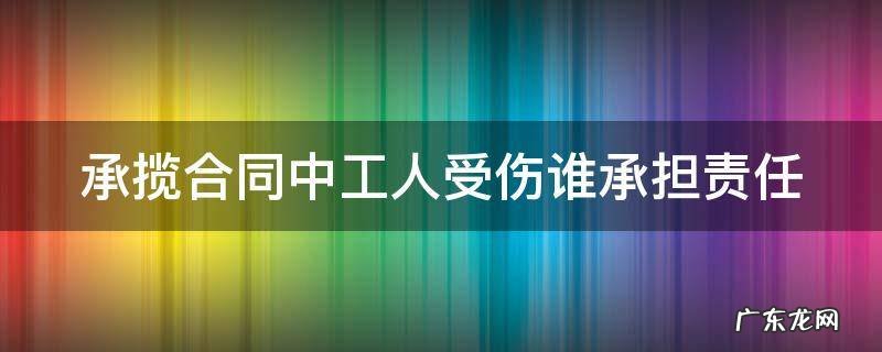 承揽合同中工人受伤谁承担责任民法典 承揽合同中工人受伤谁承担责任