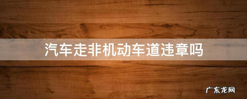 汽车走非机动车道算违章吗 汽车走非机动车道违章吗