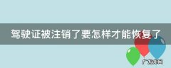 驾驶证被注销了要怎样才能恢复了 驾驶证注销三年以上后如何恢复