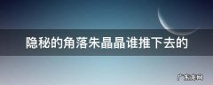 隐秘的角落朱晶晶是被朱朝阳推下去的嘛 隐秘的角落朱晶晶谁推下去的