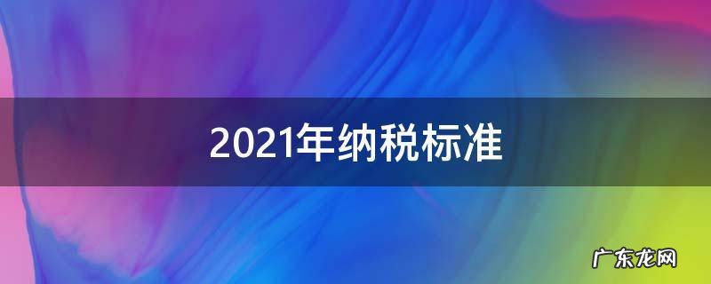 2021年纳税标准 2021年最新纳税标准