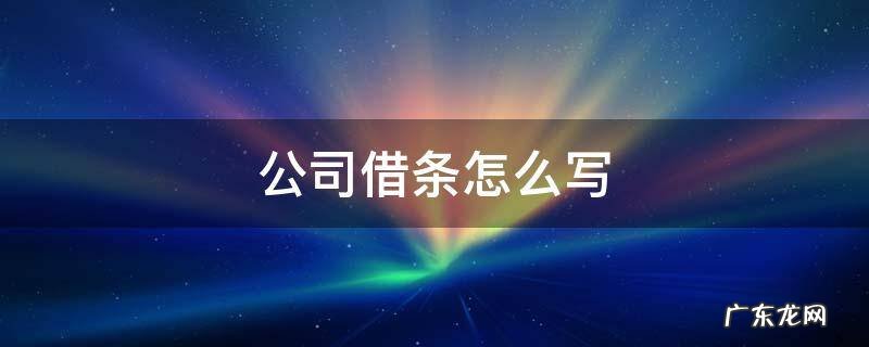 公司借条怎么写 公司与公司借条怎么写