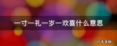 一岁一礼、一寸欢喜什么意思 一寸一礼一岁一欢喜什么意思