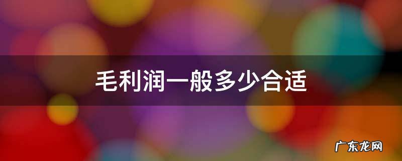 毛利润一般多少合适 毛利润多高合适