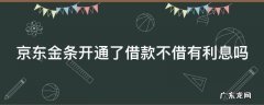京东金条开通了借款,不借有利息吗 京东金条开通了借款不借有利息吗