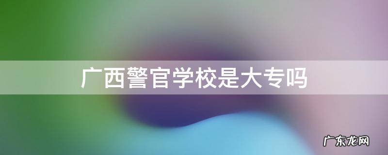 广西警官高等专科学校是大专吗 广西警官学校是大专吗